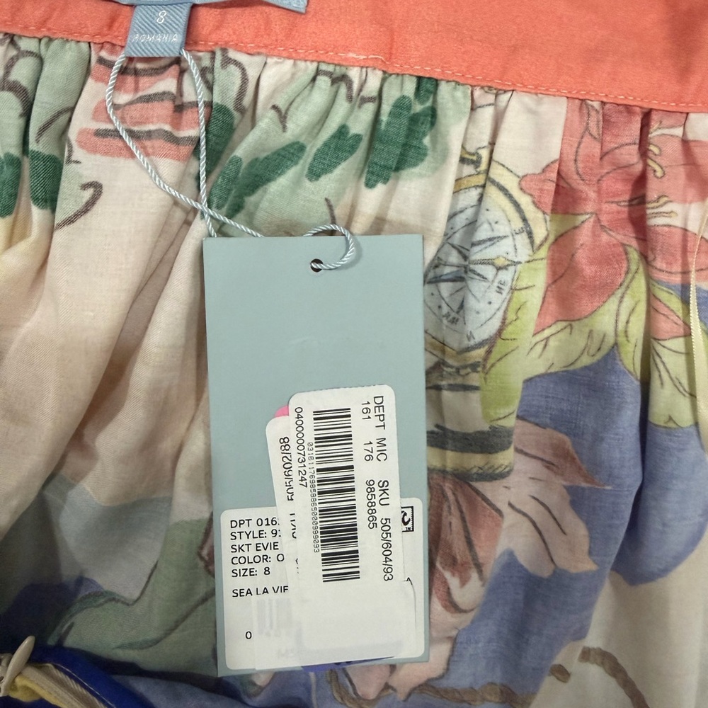 Floral Blue Callista Ocean Print Maxi Skirt and crop top SET - Picture 7 of 10